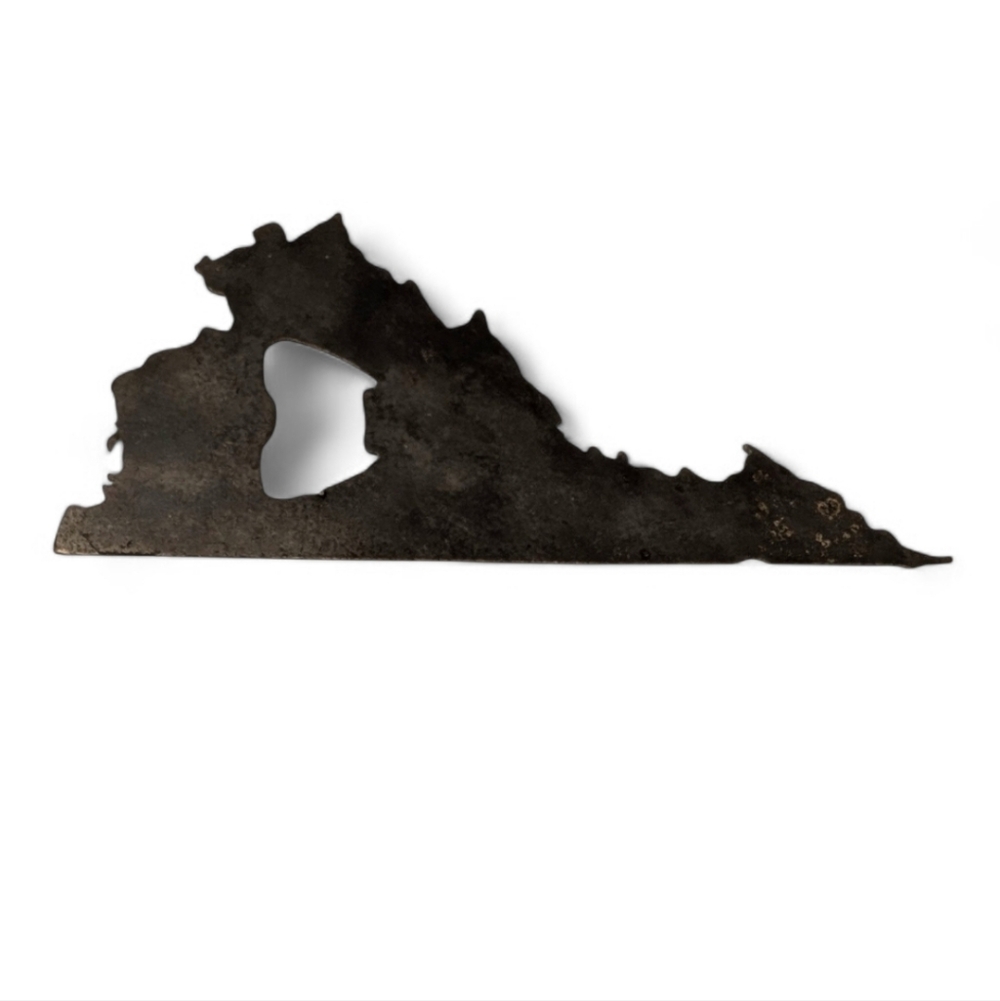 VIRGINIA Cast Iron Bottle Opener Vintage Wall Mount Bar Decor 1990s